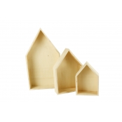 Maisons en bois 19, 15 et 11 cm x 3 pièces