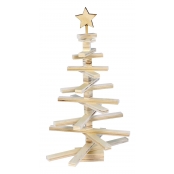 Sapin de Noel en bois à lattes mobiles 52x33x5 cm