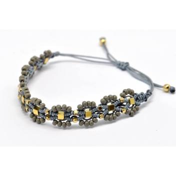 B-765-gris - 3700982210592 - Belle mais pas que... - Bracelet perle et noeud Cloe Gris