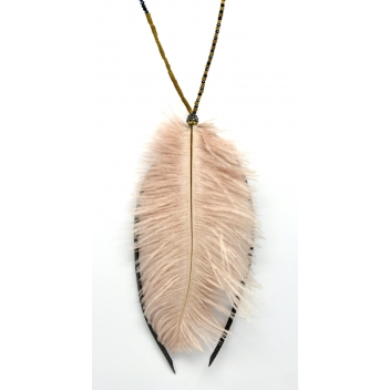 K1940-rose - 3700982206700 - Christina Brampti - Collier sautoir Plume d\'autruche Rose - 4