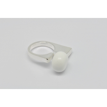 RD2-white - 3700982208964 - Ceraselle - Bague céramique asymétrique Blanc - 2