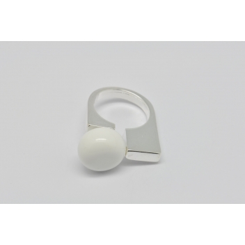 RD2-white - 3700982208964 - Ceraselle - Bague céramique asymétrique Blanc - 3