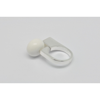 RD2-white - 3700982208964 - Ceraselle - Bague céramique asymétrique Blanc - 5