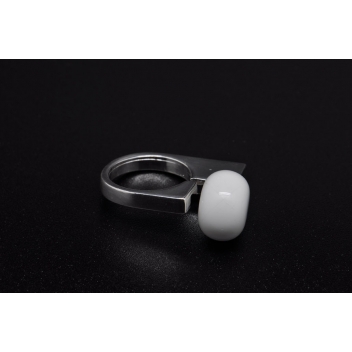 RD2-white - 3700982208964 - Ceraselle - Bague céramique asymétrique Blanc - 7