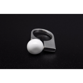 RD2-white - 3700982208964 - Ceraselle - Bague céramique asymétrique Blanc - 8