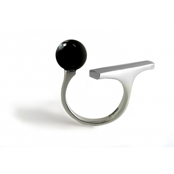 RD3-Black - 3700982252103 - Ceraselle - Bague céramique argenté et noir - 2