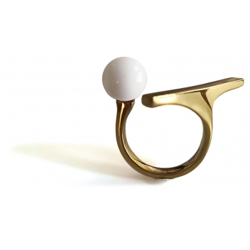 RD4-white - 3700982252158 - Ceraselle - Bague céramique doré et blanche