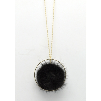  - 3700982223721 - Collection CMLPB - Collier sautoir à pompon Noir - 3