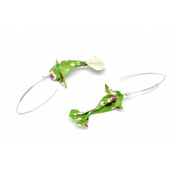 - 3700982216006 - The cocotte - Boucles d\'oreille papier Origami Carpe Vert - France - 2