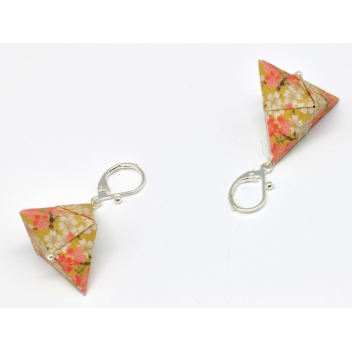  - 3700982216402 - The cocotte - Boucles d\'oreille papier Origami Triangle Moutarde - France