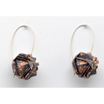  - 3700982216495 - The cocotte - Boucles d\'oreille papier Origami Boule Violet fleur - France