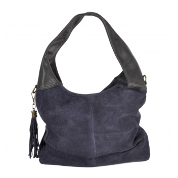 05 0036 bleu -  - Collection CMLPB - Sac en daim à pompon Bleu - 4
