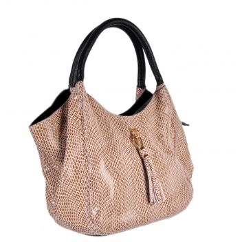 01 0041 rose -  - Collection CMLPB - Sac en cuir style serpent Rose