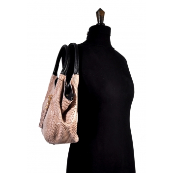 01 0041 rose -  - Collection CMLPB - Sac en cuir style serpent Rose - 2