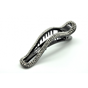 2B134_HEMAT - 3700982207349 - Anne Ghez by Fanny Fooks - Pince crabe 12cm strass Hematite - 3