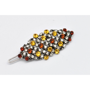 2B127_TOPAZE - 3700982213210 - Anne Ghez by Fanny Fooks - Barrette en forme d\'amande Strass topaze - 2