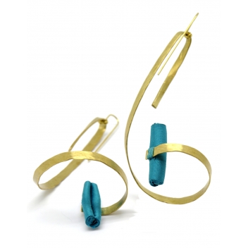 Archi2-M7 - 3700982210073 - Tegumenti - Boucles d\'oreille soie XL Turquoise - 5