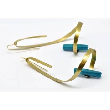 Archi2-M7 - 3700982210073 - Tegumenti - Boucles d\'oreille soie XL Turquoise