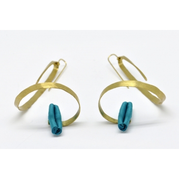 Archi2-M7 - 3700982210073 - Tegumenti - Boucles d\'oreille soie XL Turquoise - 4