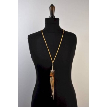 TH06 - 3700982205024 - Ruby Feathers - Collier bandeau plume tons brun orangé - France