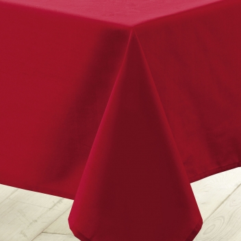 1720199 - 3574387201994 - Douceur d\'intérieur - Nappe Rectangle 140x200 cm Polyester Essentiel Rouge