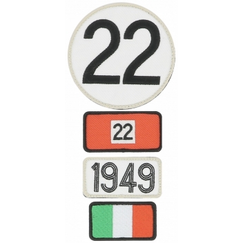 LM456-49 - 3700245427187 - 24H LE MANS - Patchs voyage brodés à scratcher sur un sac 1949 (4 pièces)