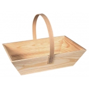 Panier de jardinier en bois 26.5 x 19.5 prof 5,5 cm