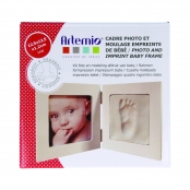 Kit moulage empreinte de bébé + Cadre photo 12,5x12,5 cm