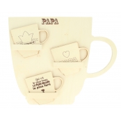 Sous-tasses avec présentoir Papa 24 pièces