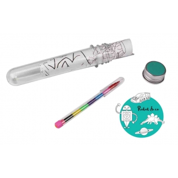 4626 - 3700443546260 - MegaCrea DIY - Kit 4 coloriages enfant avec crayon 30x11,5 cm Robot