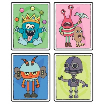 4652 - 3700443546529 - MegaCrea DIY - Coloriage magique enfant 11x9 cm Monstres 4 pièces