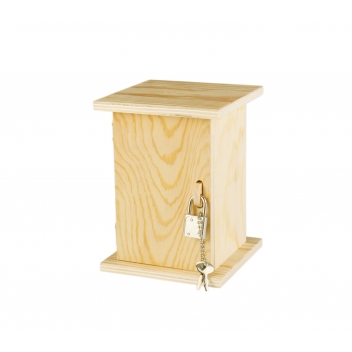 7288 - 3700443572887 - MegaCrea DIY - Tirelire en bois avec cadenas 10 x 10 x 13,5 cm