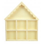 Etagère en bois forme maison 7 compartiments 26 x 30 x 4 cm
