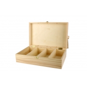 Boite en bois 4 compartiments 31 x 19,4 cm H 9 cm