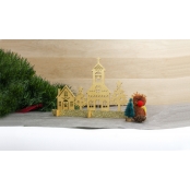 Scène de Noël en bois ciselé à monter 20x15cm