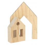 Maison en bois avec maison amovible 13,5x10x2,5 cm