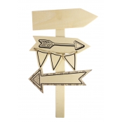 Panneau en bois pour indiquer des directions 32 x 18,5 cm