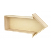 Etagère en bois en forme de flèche 40 x 20 x 7 cm