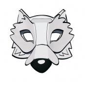 Masque enfant 3D carte forte loup à colorier et à monter