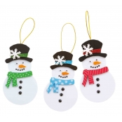 Bricolage de Noel pour enfant : suspensions bonhommes de neige