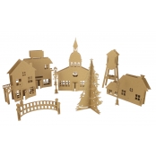 Village de Noël en carton à assembler