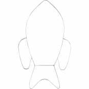 Support déco Fusée en métal argenté 20 cm
