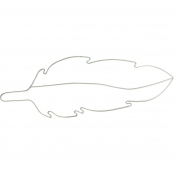 Support déco Plume en métal argenté 20 cm