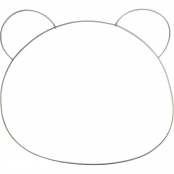 Support déco Tête d'ours en métal argenté 17 cm