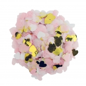 Gros confettis Coeurs rose blanc et doré 2,5cm 50g