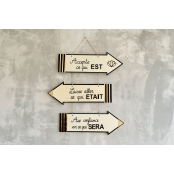Flèche en bois à suspendre 40 x 14,5 x 0,8 cm