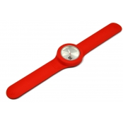 Montre B! Bracelet rouge & cadran silver