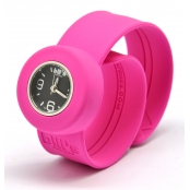 Montre Mini Bracelet Rose Electrique & cadran noir