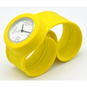 Montre Classic Bracelet Jaune & cadran blanc