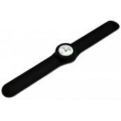 Montre Classic Bracelet Noir & cadran blanc